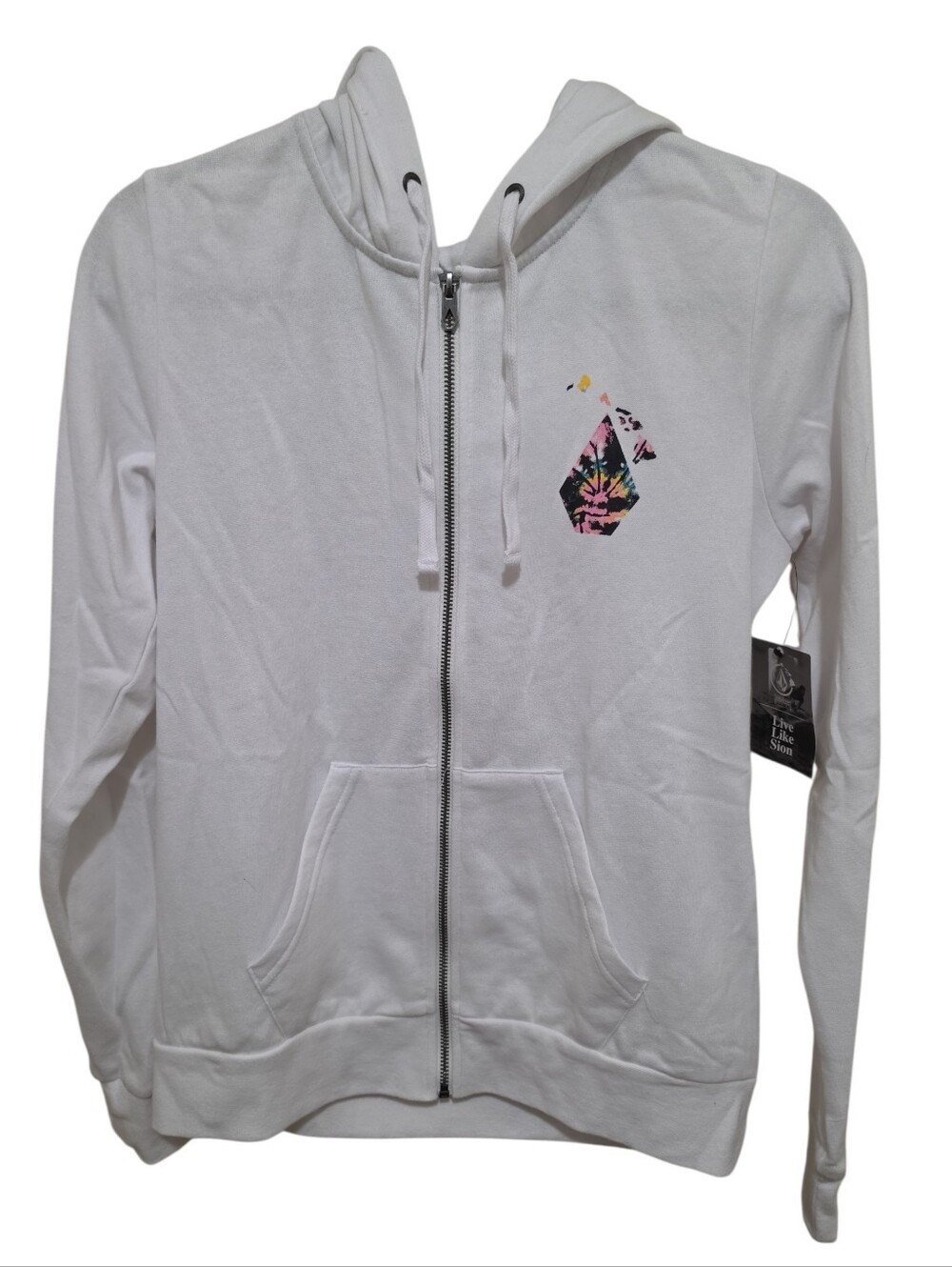 Volcom "Live Like Sion" Hawaii Full-zip White Hoodie NWT